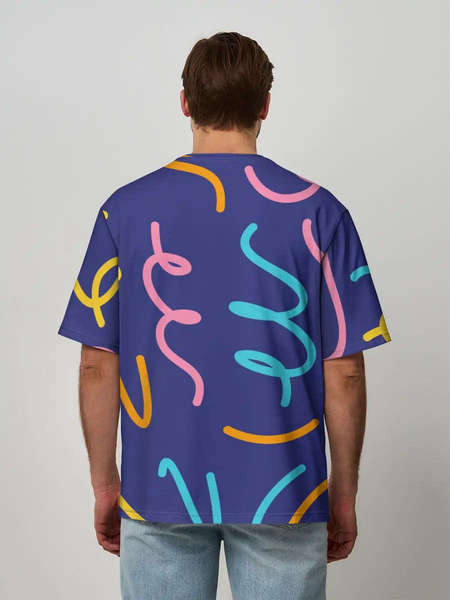 Мужская футболка оверсайз / Одноцветная ячейка