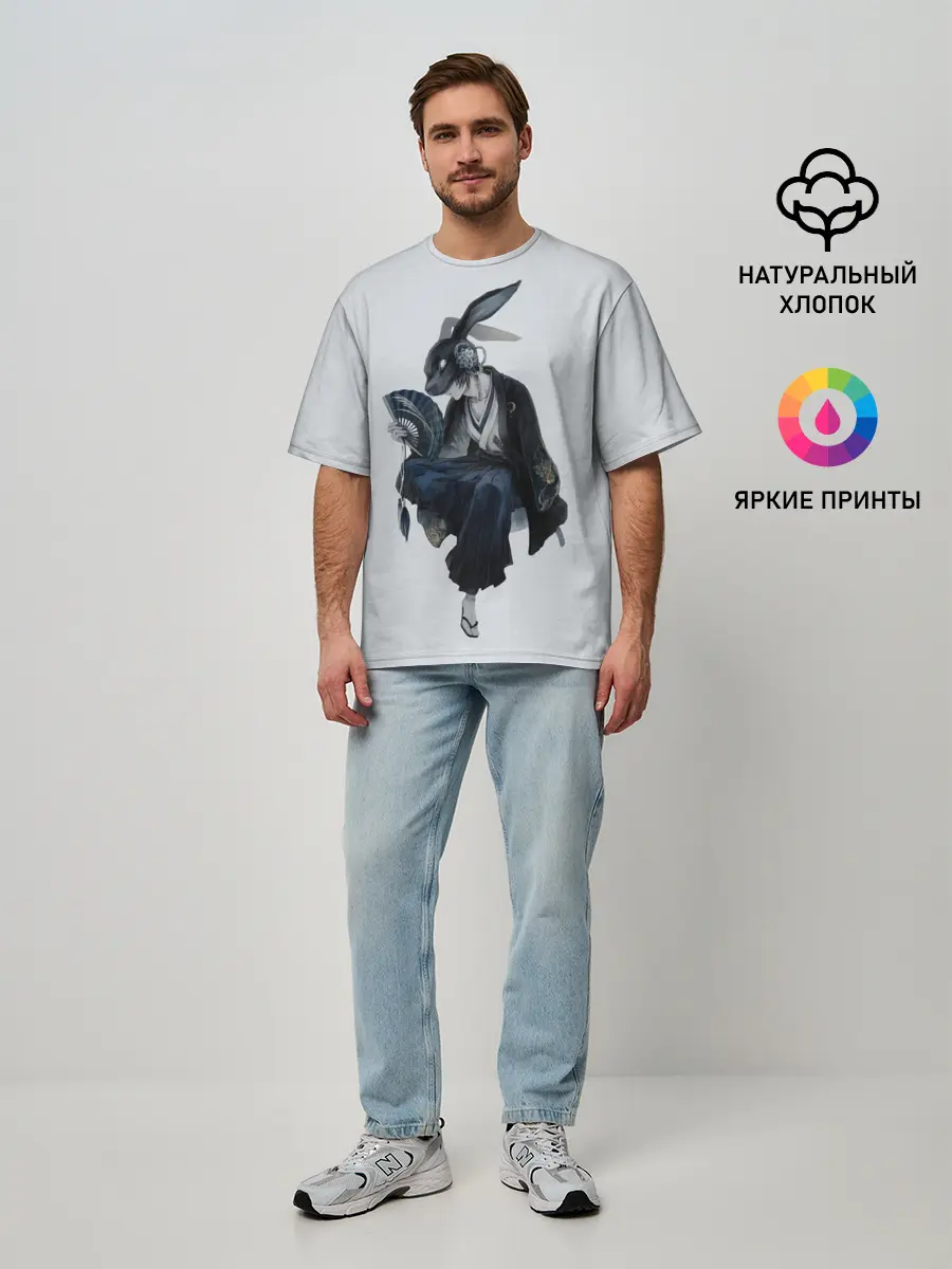 Мужская футболка оверсайз / ушки