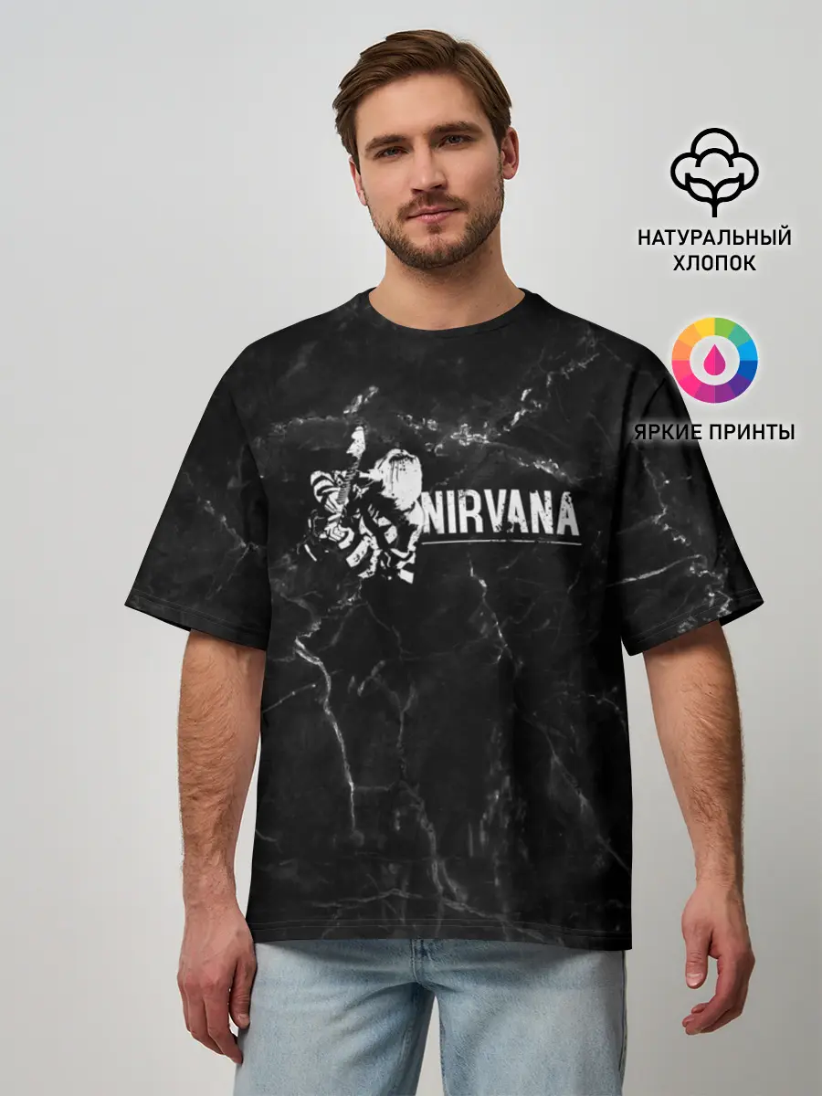 Мужская футболка оверсайз / NIRVANA