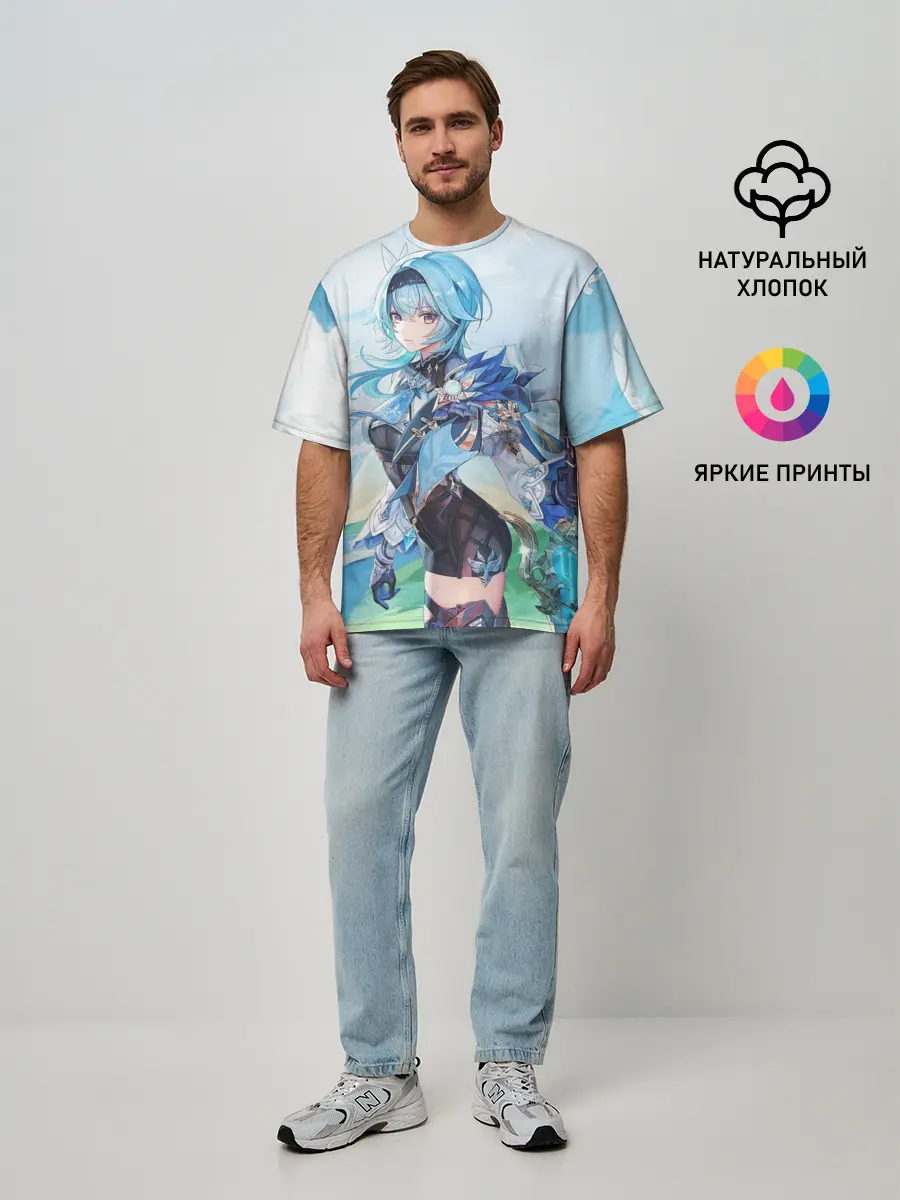Мужская футболка оверсайз / Eula | Genshin Impact