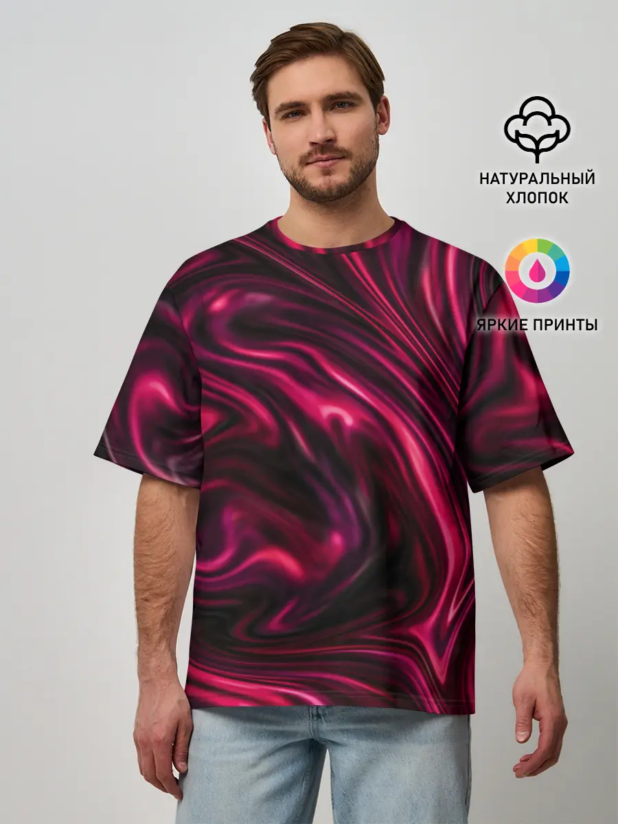 Мужская футболка оверсайз / Abstract Fluid
