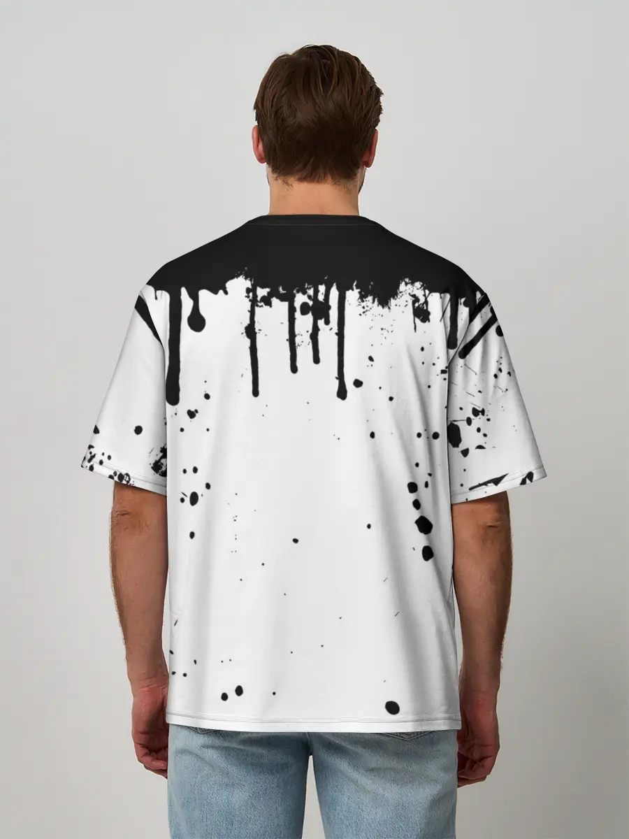 Мужская футболка оверсайз / Ахегао лицо в цвете