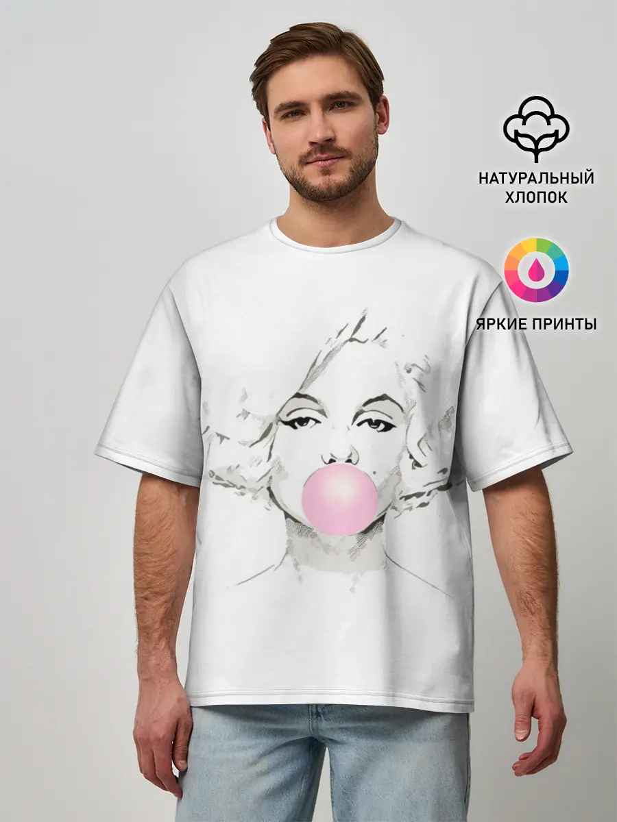 Мужская футболка оверсайз / Мэрилин Монро