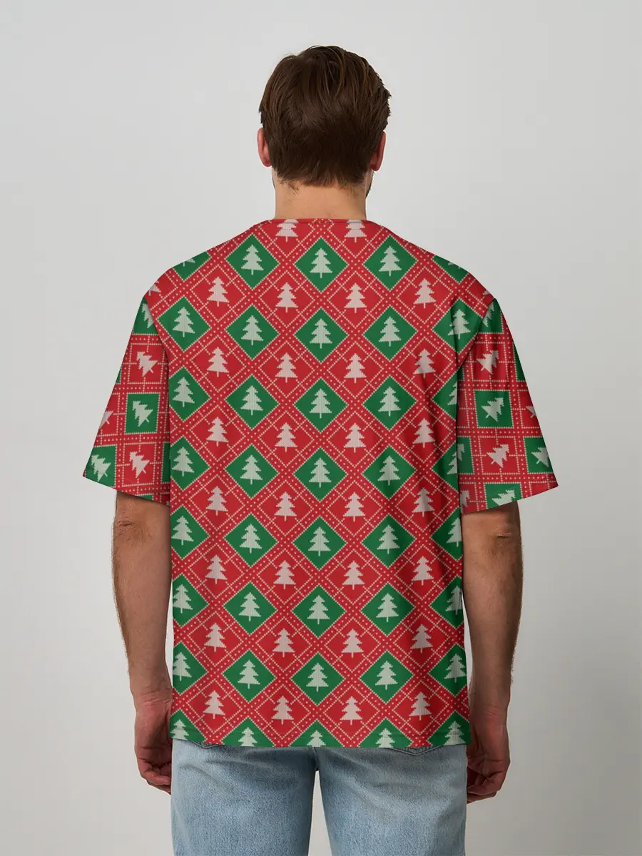 Мужская футболка оверсайз / Ёлочки