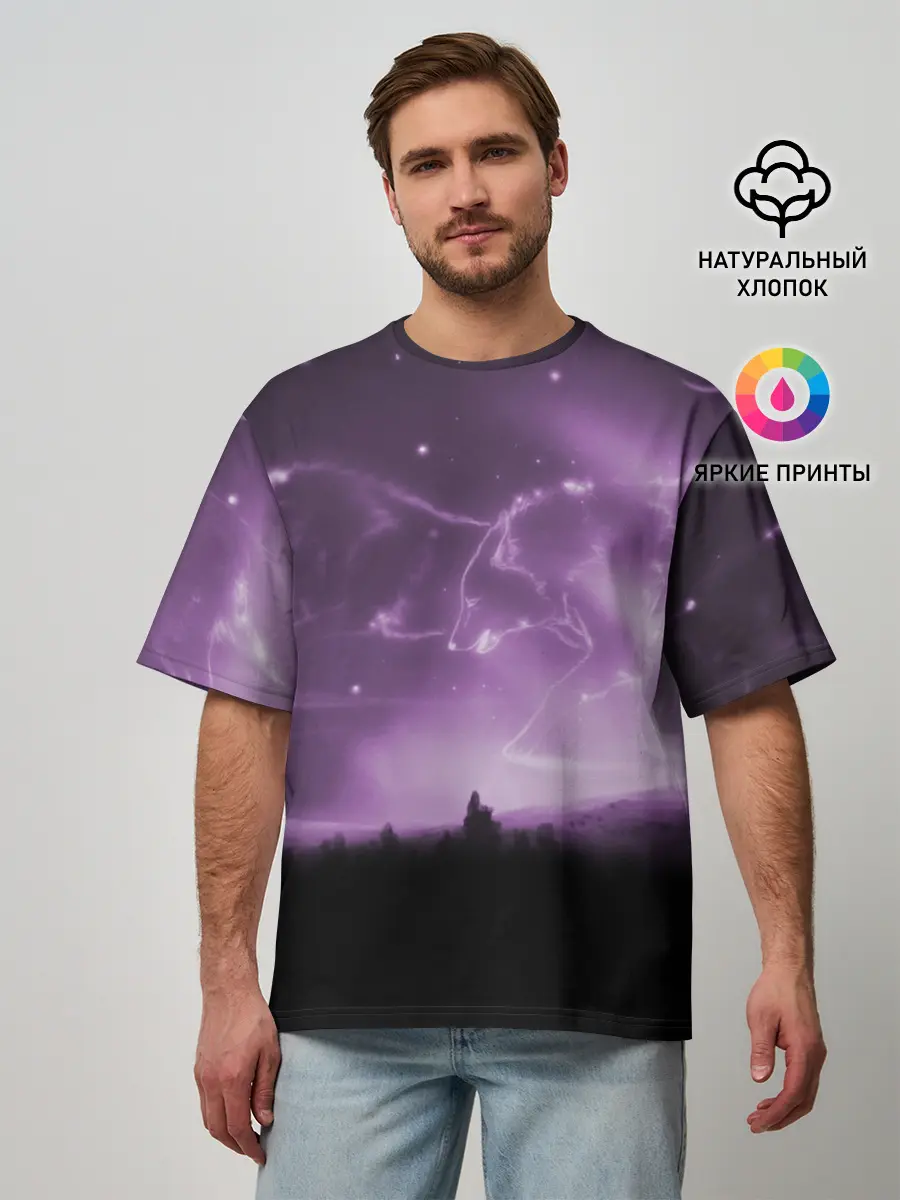 Мужская футболка оверсайз / ВОЛКИ СОЗВЕЗДИЯ