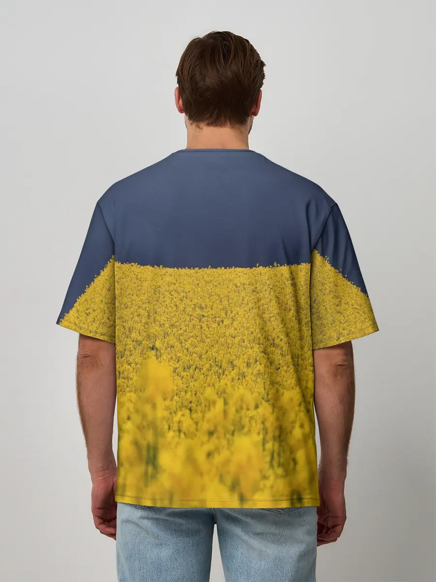 Мужская футболка оверсайз / Рапсовое поле