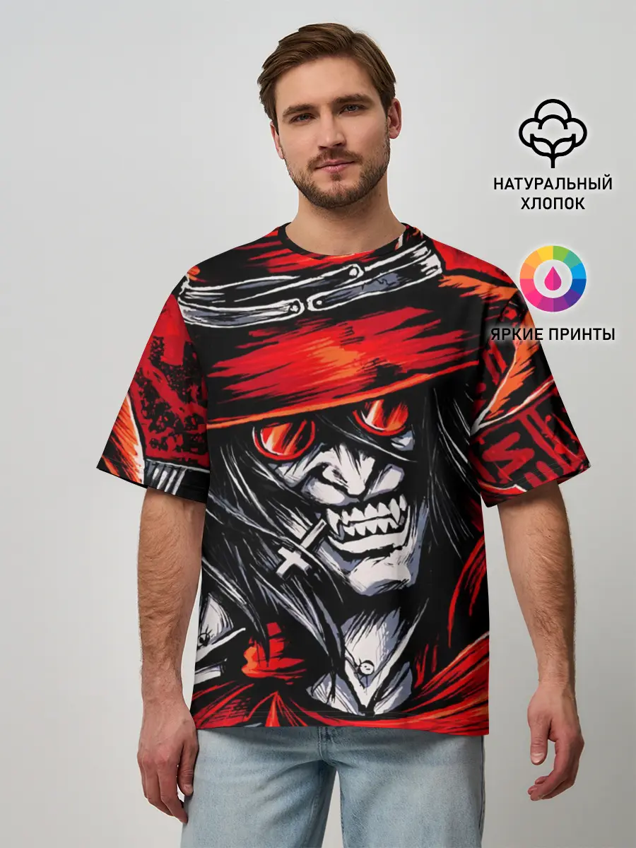 Мужская футболка оверсайз / ALUCARD IN RED