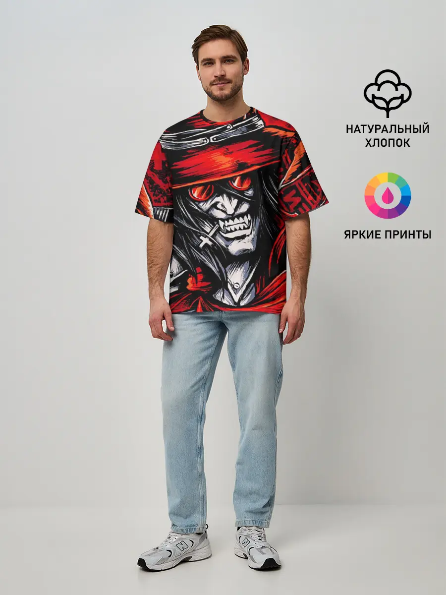 Мужская футболка оверсайз / ALUCARD IN RED