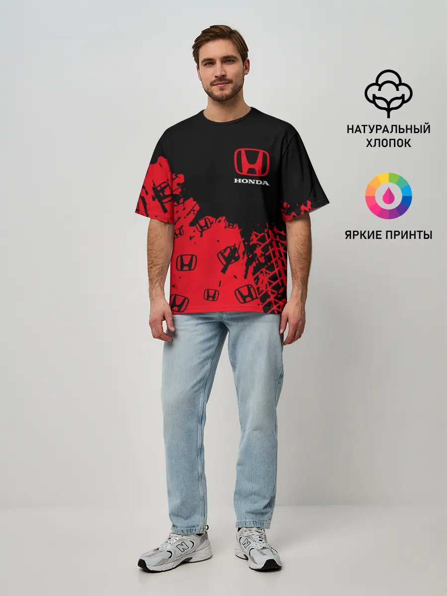 Мужская футболка оверсайз / HONDA / ХОНДА