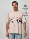 Мужская футболка оверсайз / Surprised anime face
