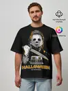 Мужская футболка оверсайз / Маньяк с большим ножом