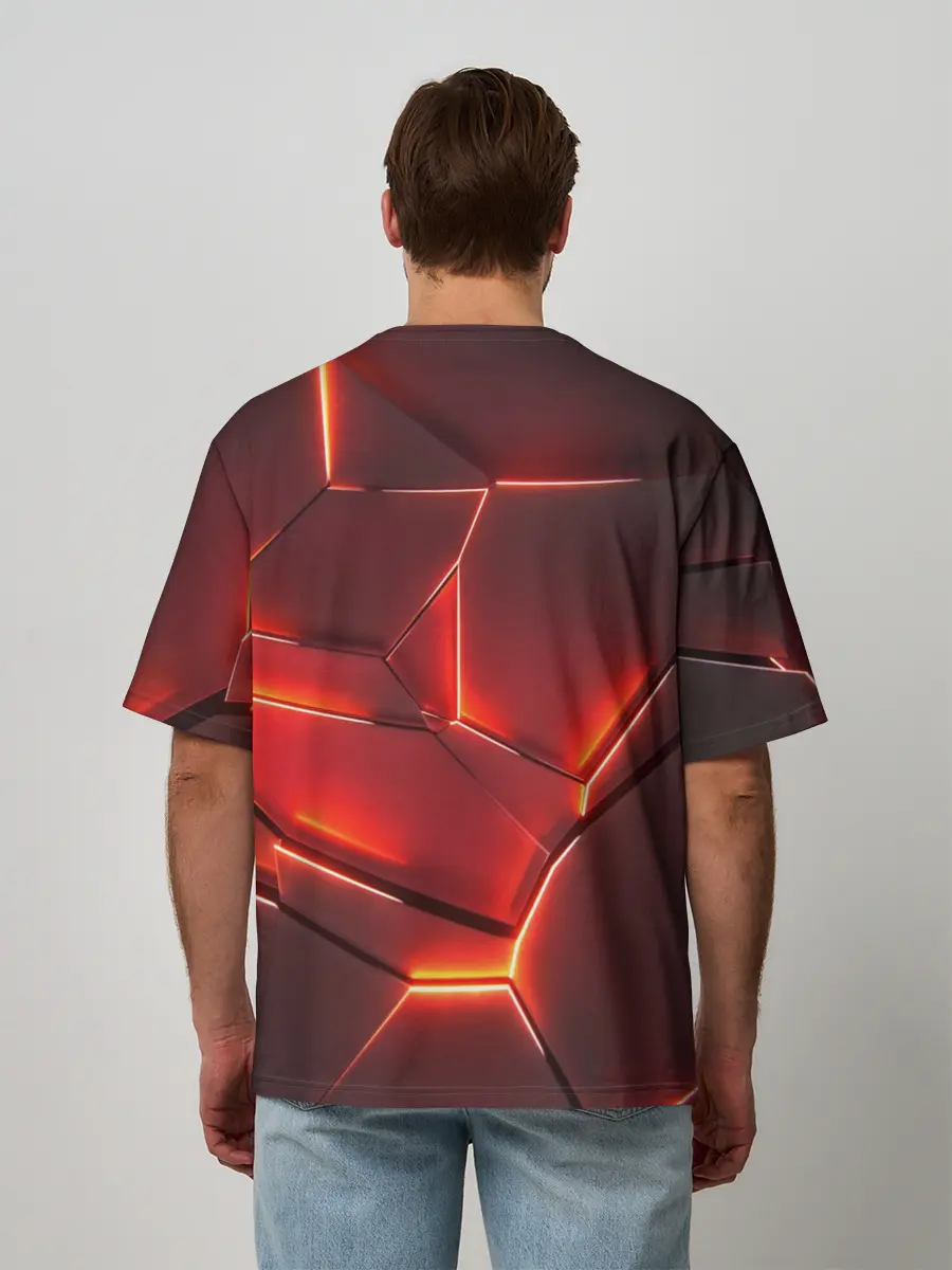 Мужская футболка оверсайз / ПЛИТЫ НА НЕОНЕ