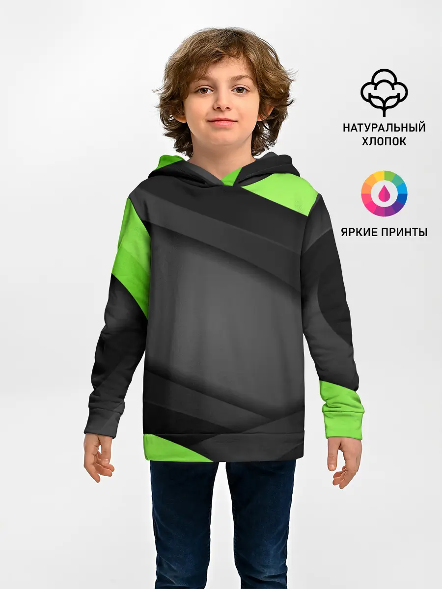 Детское худи / Green / Black