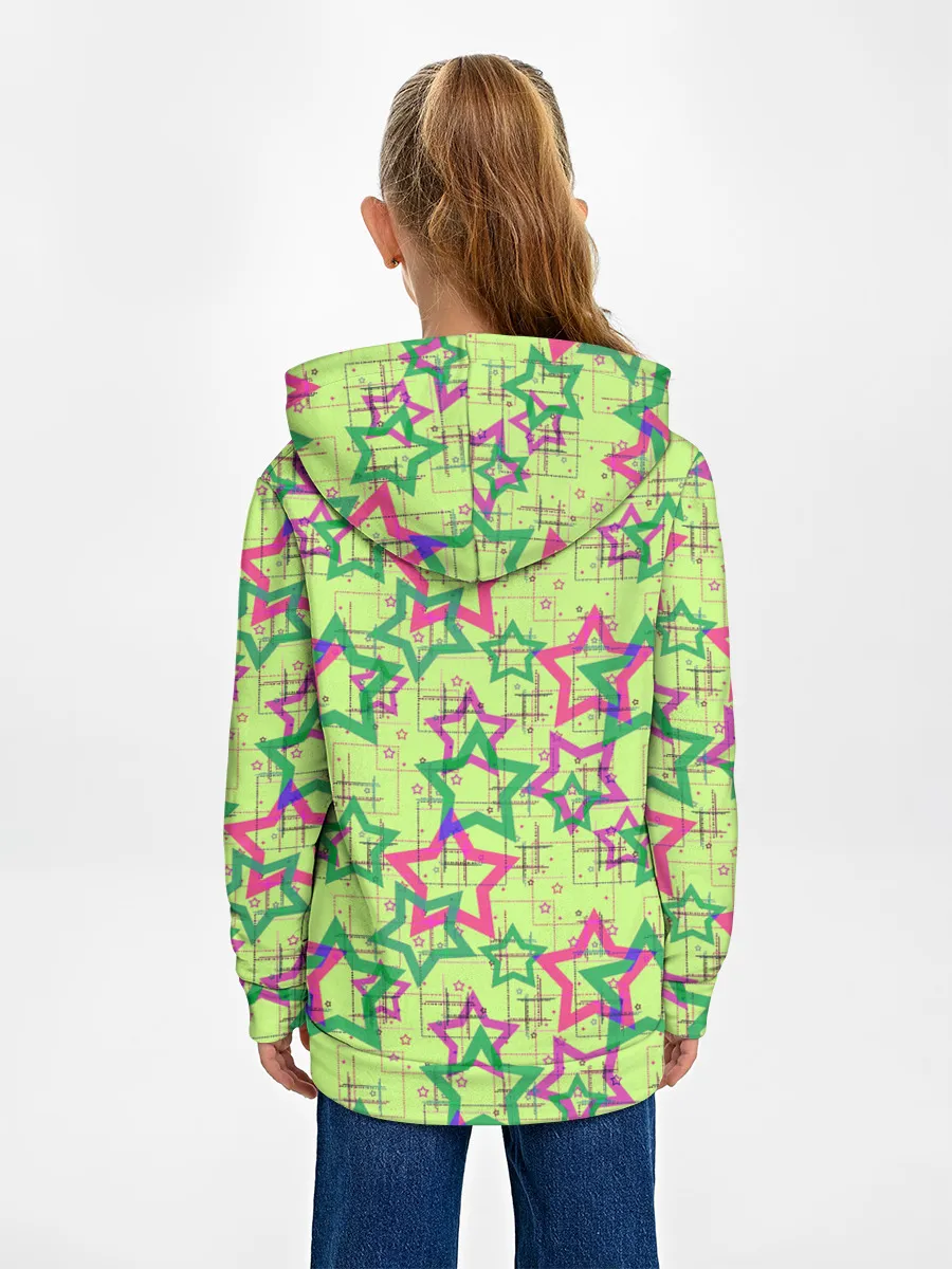 Детское худи / Зеленый узор Звезды