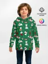 Детское худи / Новогодний паттерн с зайчиками
