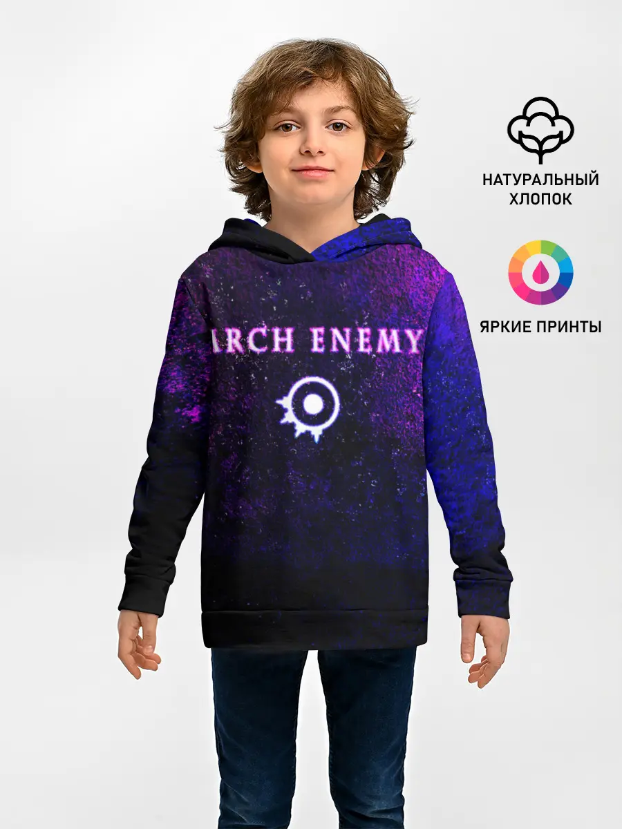 Детское худи / Arch Enemy. Neon logo