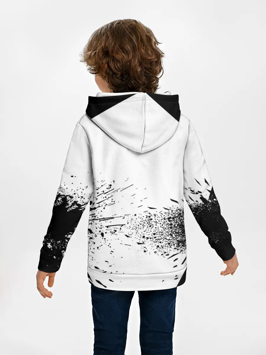 Детское худи / Чёрный клевер с иероглифами