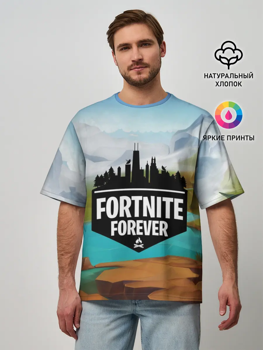 Мужская футболка оверсайз / Fortnite Forever