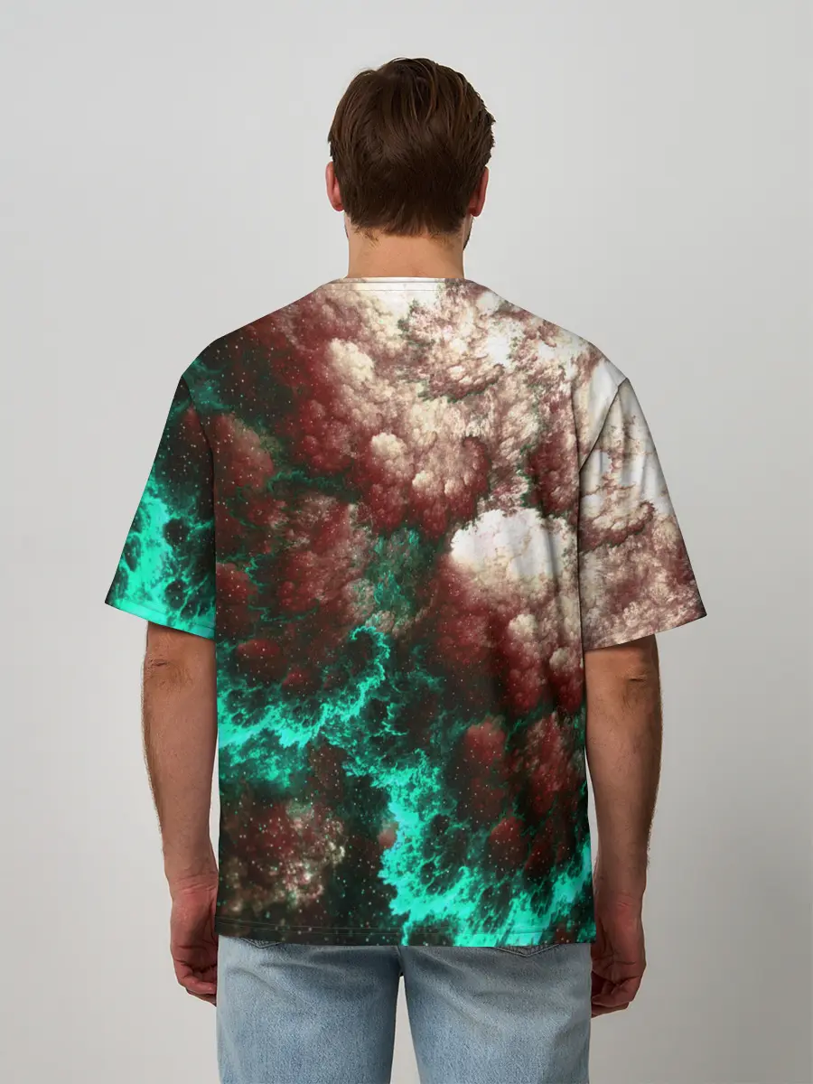 Мужская футболка оверсайз / НЕОНОВЫЙ КОСМОС