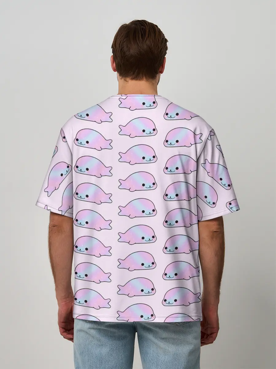 Мужская футболка оверсайз / Нерпы