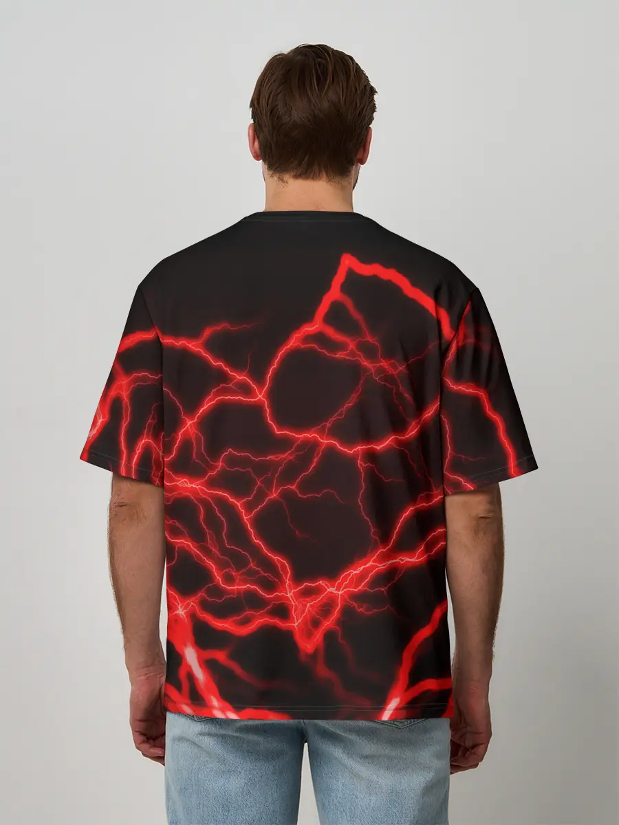 Мужская футболка оверсайз / МОЛНИИ
