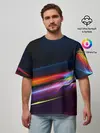 Мужская футболка оверсайз / NEON STRIPES