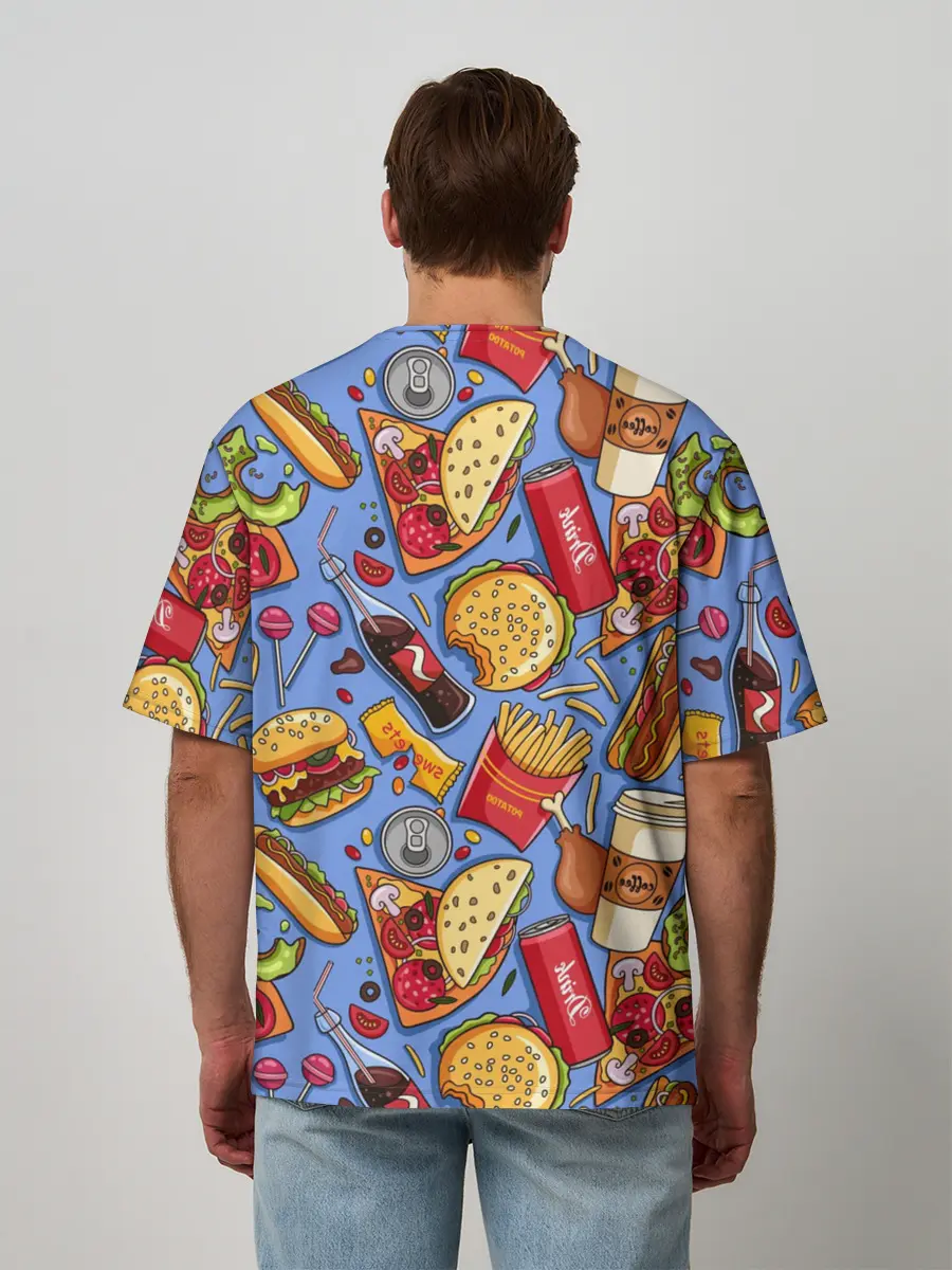 Мужская футболка оверсайз / Fastfood