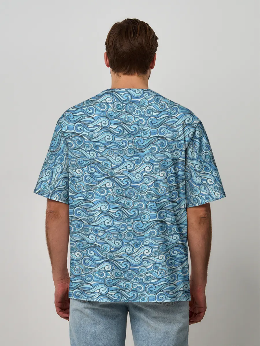 Мужская футболка оверсайз / Море волнуется