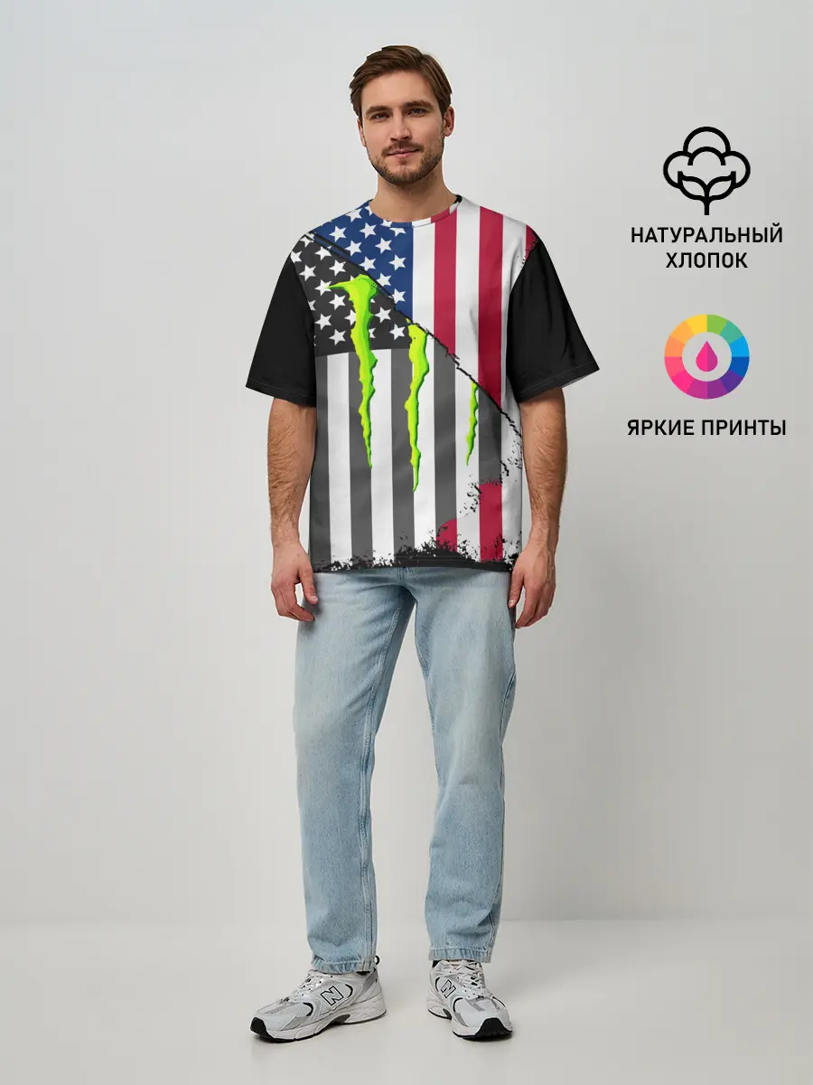 Мужская футболка оверсайз / MONSTER ENERGY