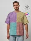 Мужская футболка оверсайз / Burlap Patchwork