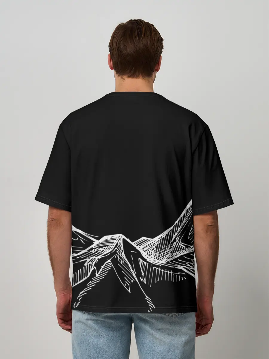Мужская футболка оверсайз / Горы