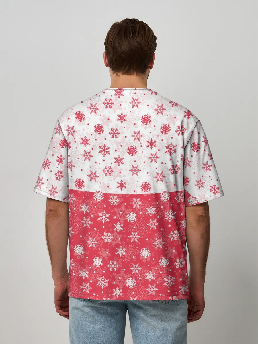 Мужская футболка оверсайз / Снежинки