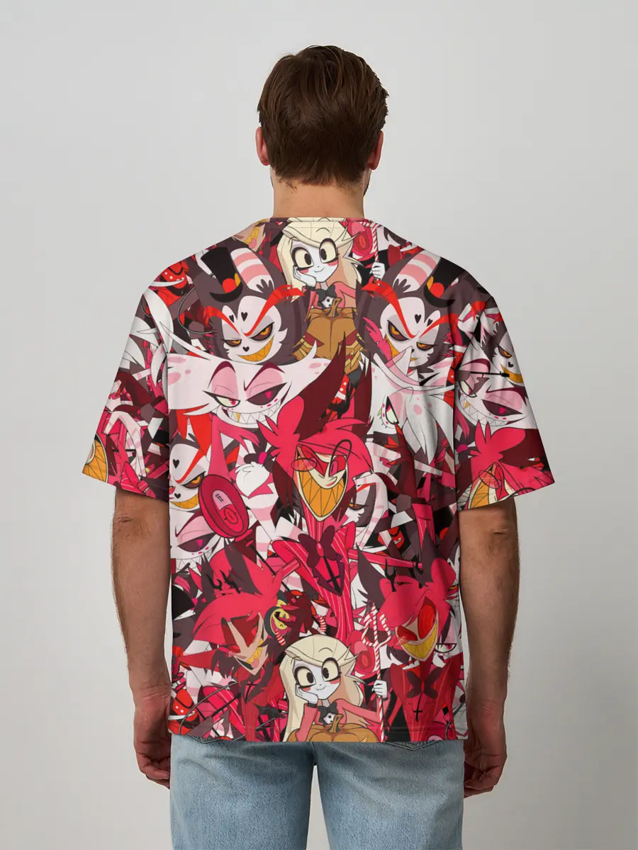 Мужская футболка оверсайз / ОТЕЛЬ ХАЗБИН ПЕРСОНАЖИ МУЛЬТФИЛЬМА