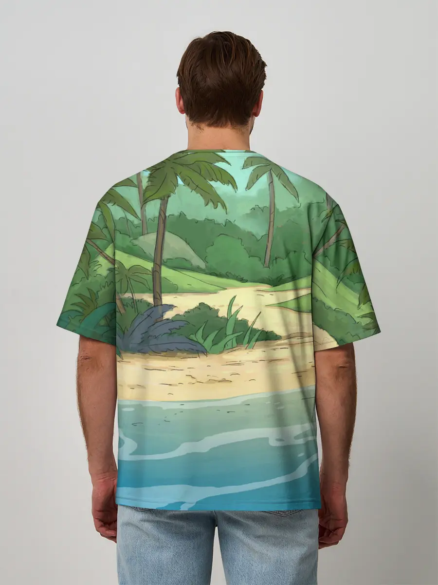 Мужская футболка оверсайз / Bears on the beach