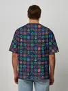 Мужская футболка оверсайз / Морской разноцветный узор