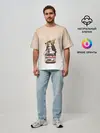 Мужская футболка оверсайз / анимешная девочка с нутэллой