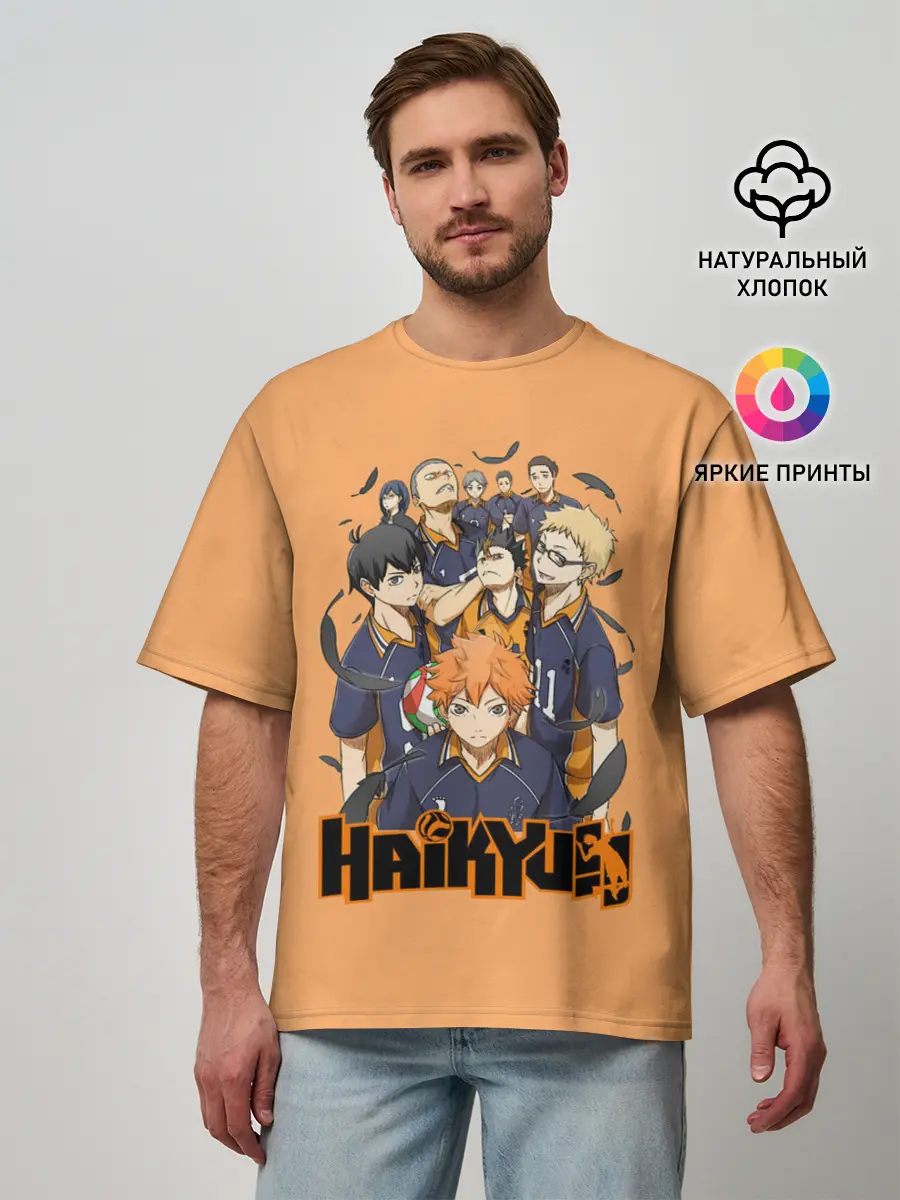 Мужская футболка оверсайз / Аниме Волейбол