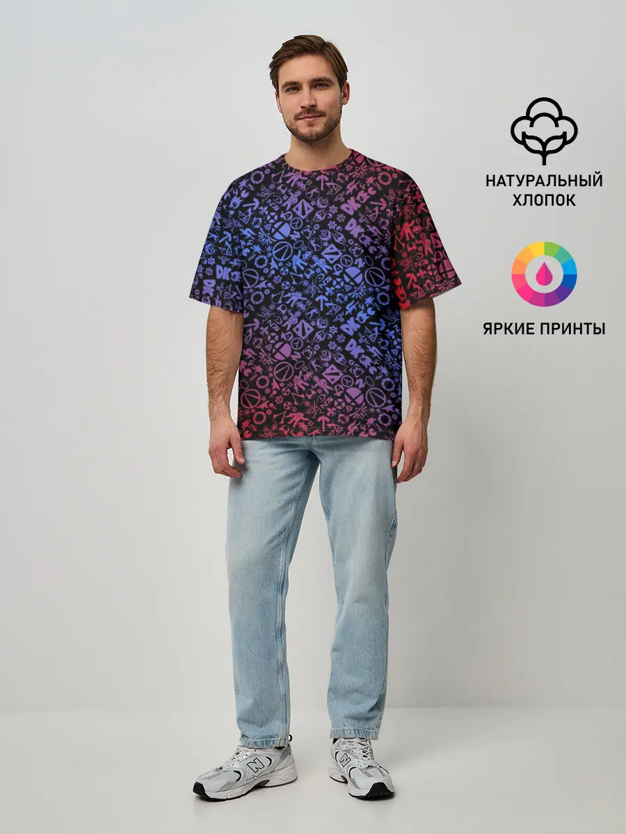 Мужская футболка оверсайз / Игровые бренды
