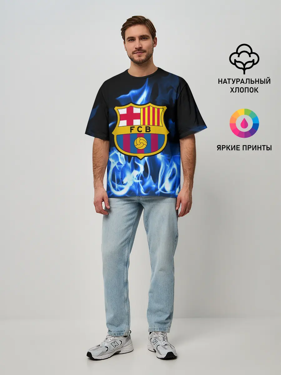 Мужская футболка оверсайз / BARCELONA