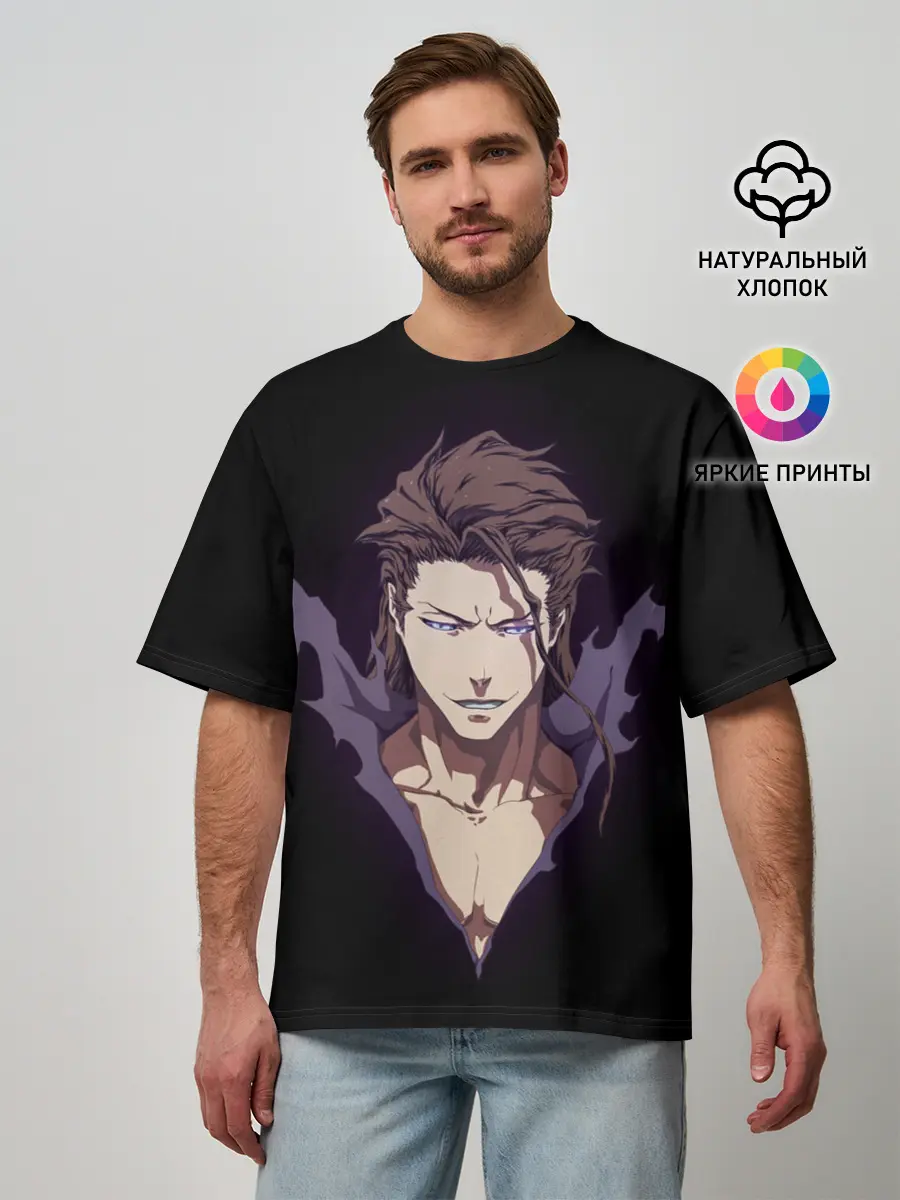 Мужская футболка оверсайз / Блич герой