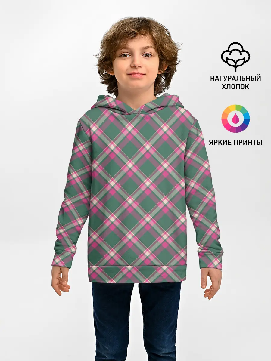 Детское худи / Клеточный узор