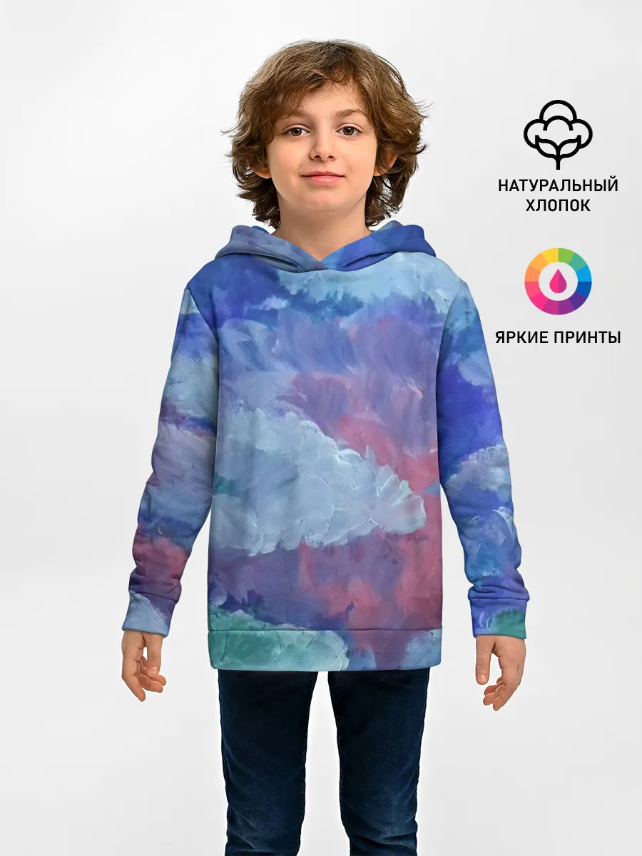 Детское худи / Гуашевые облака
