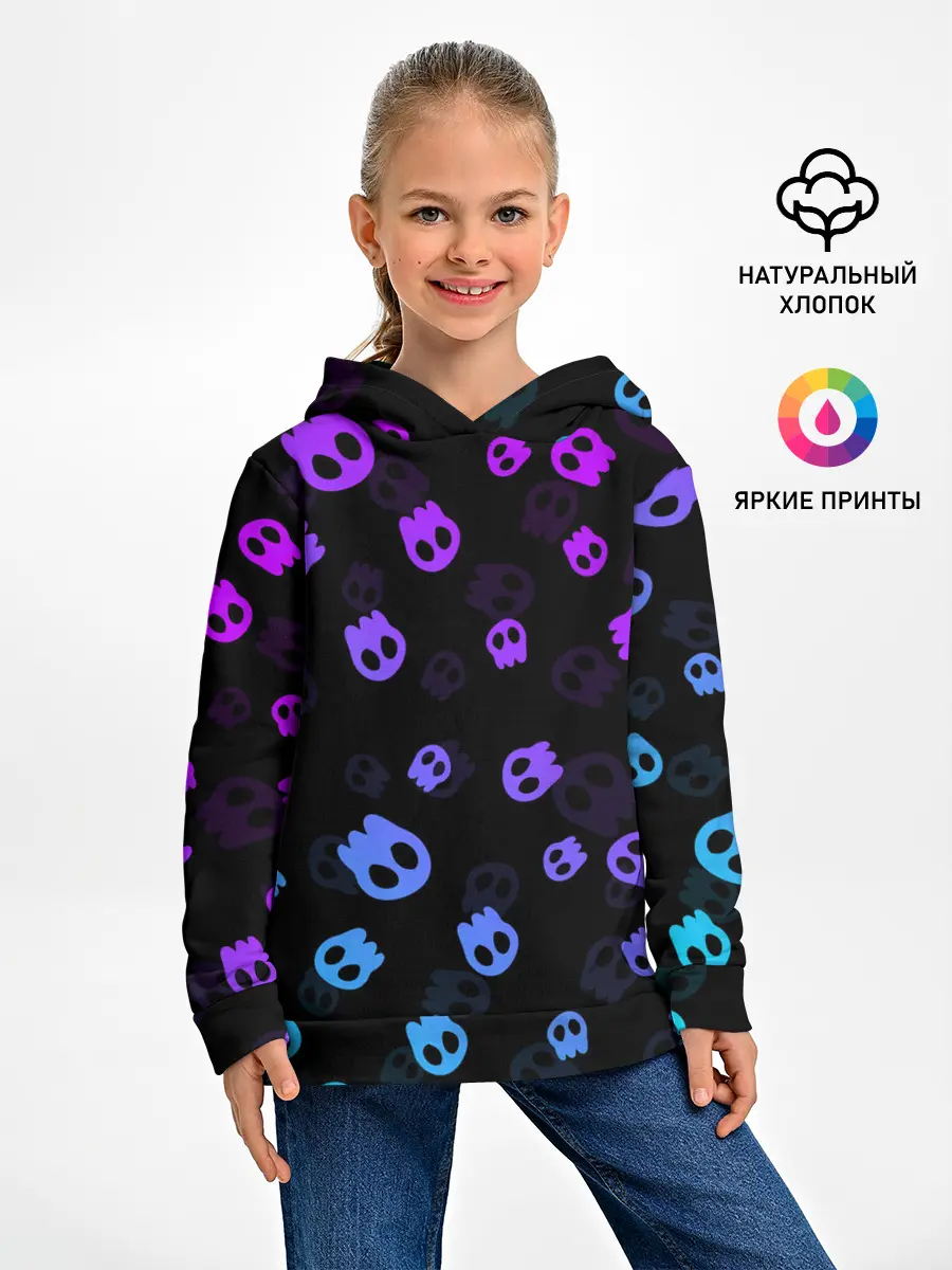 Детское худи / НЕОНОВЫЕ ЧЕРЕПА
