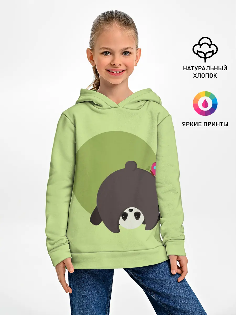 Детское худи / Прикольная панда с бабочкой
