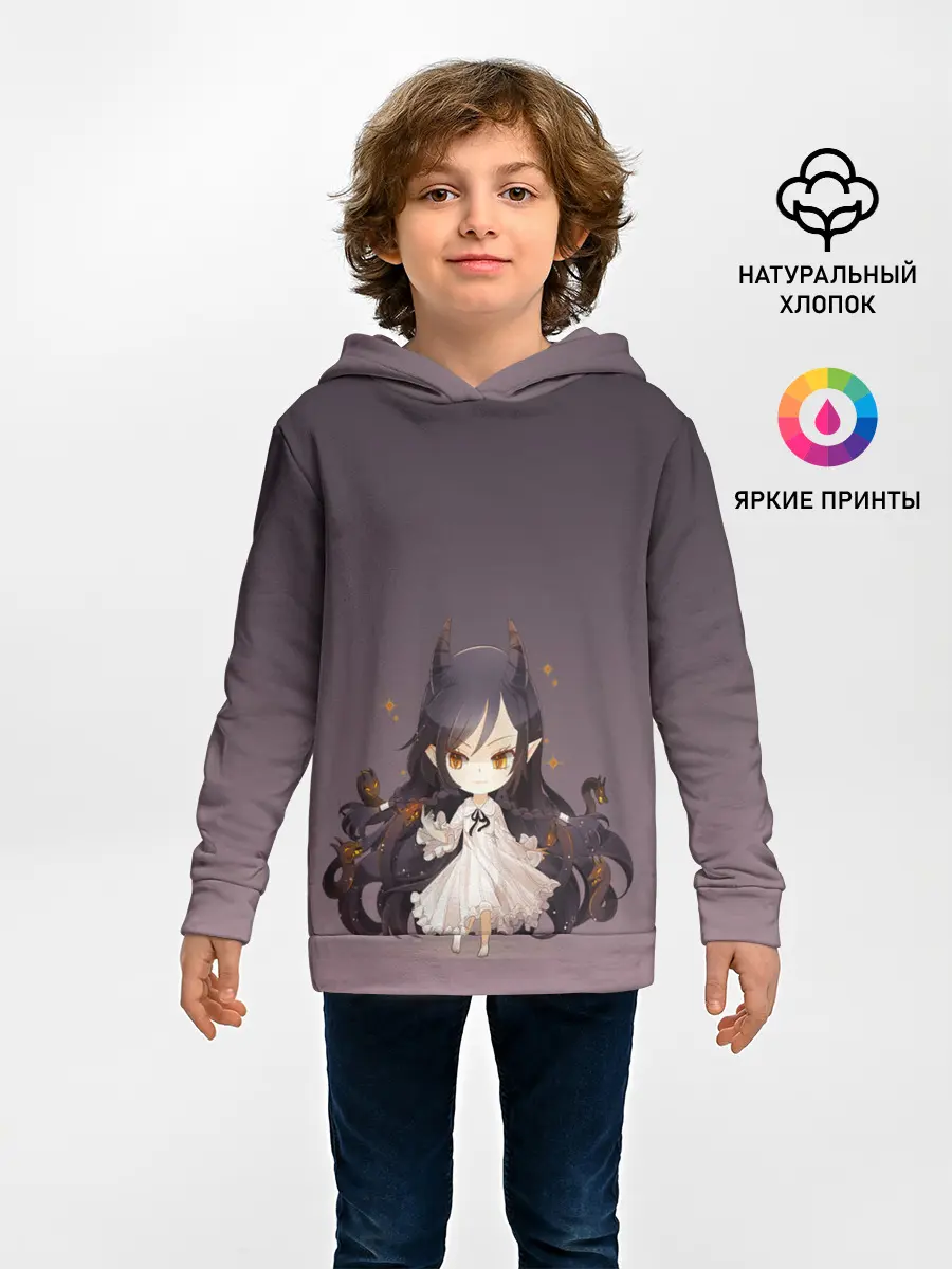Детское худи / демоница волосы змеи милашка