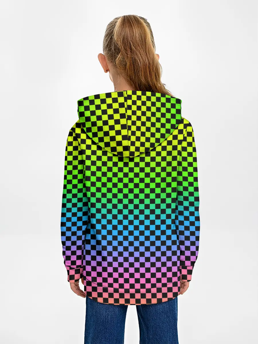 Детское худи / РАДУЖНАЯ ШАХМАТКА