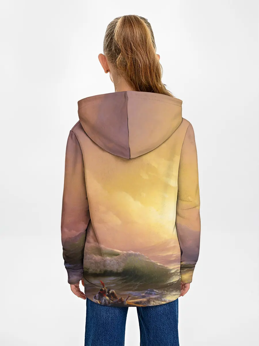 Детское худи / Шторм в море девятый вал