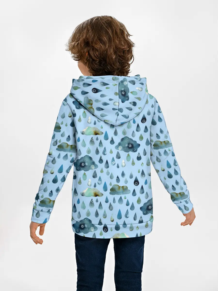 Детское худи / Дождливая осень.Тучки и дождь