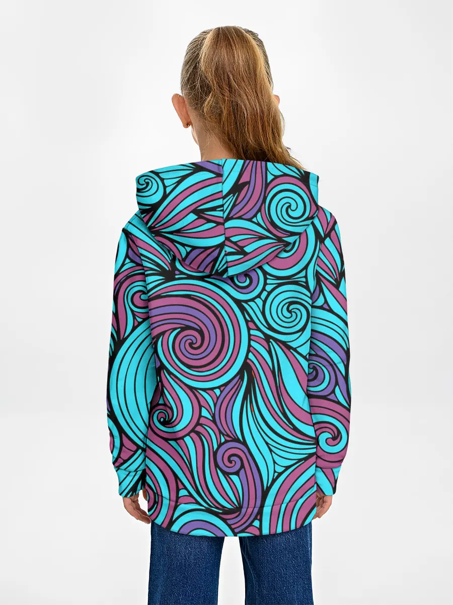 Детское худи / Синие листья