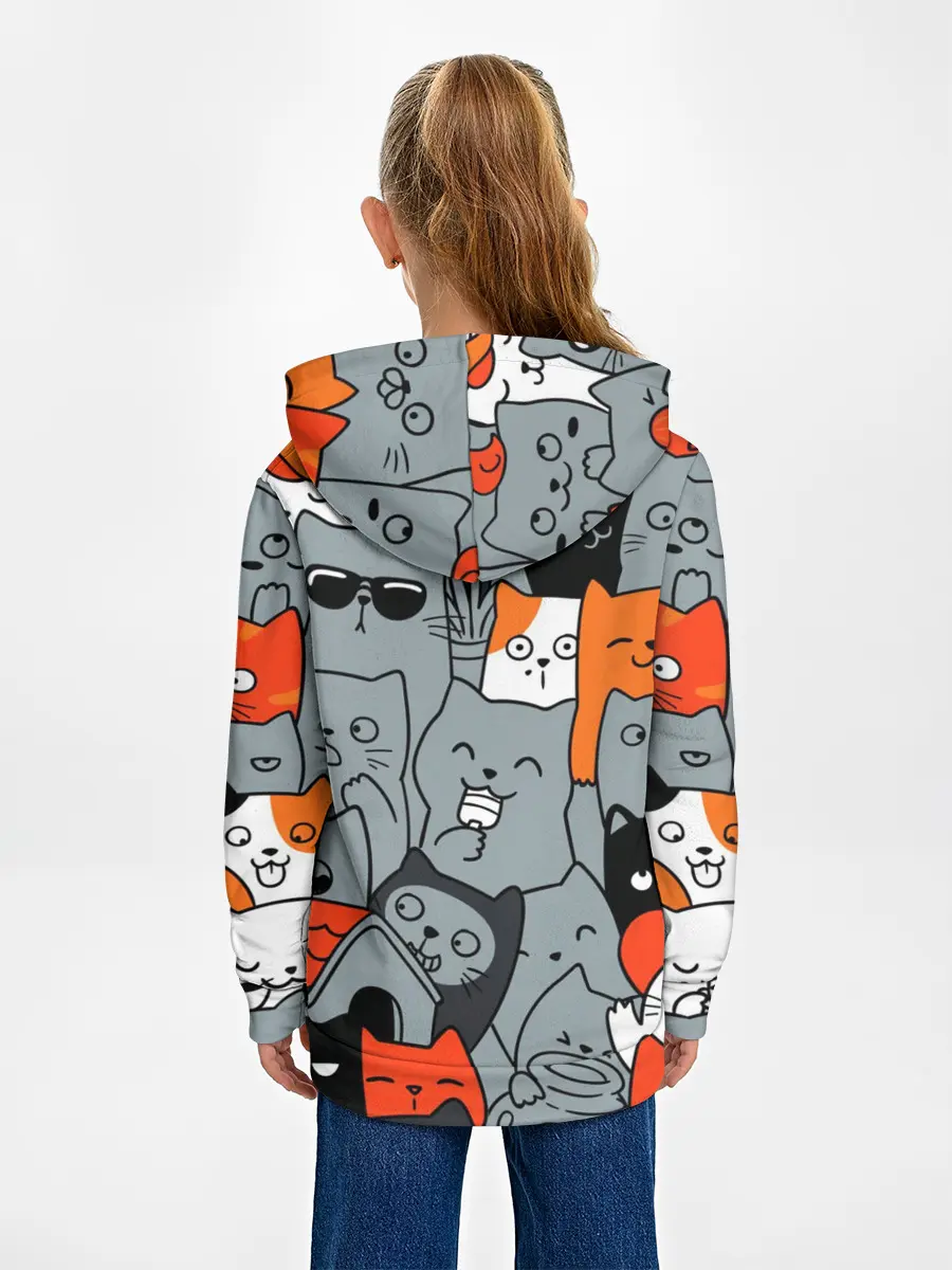 Детское худи / Разноцветные коты